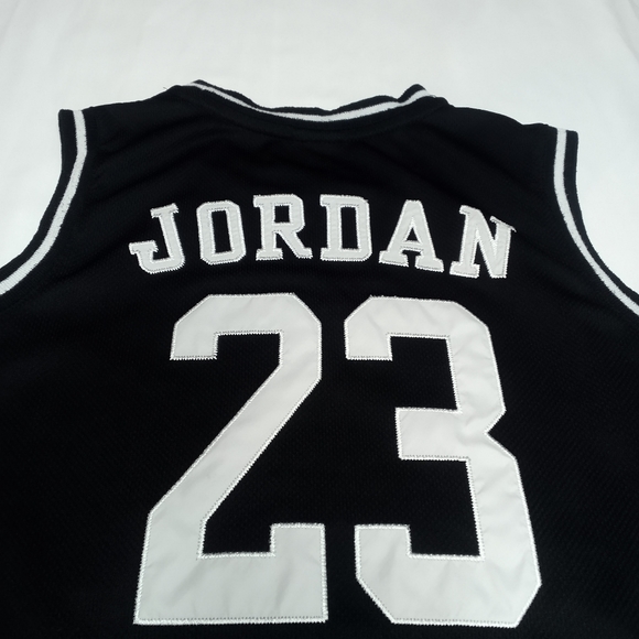 Jordan 23 AIR JORDAN Basketball Jersey Youth XL Black/White Stitch Letters/#'s - Picture 4 of 11